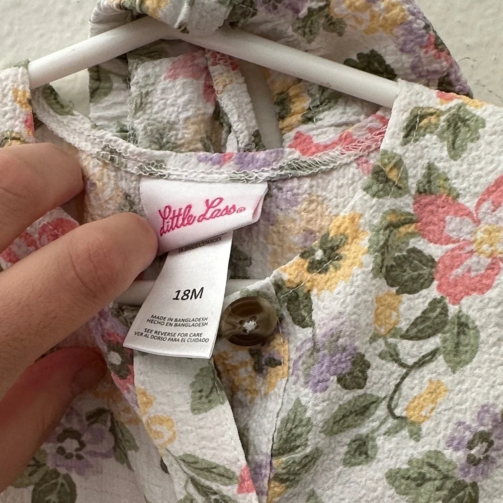 Little Lass Floral Button-Up Kids Dress